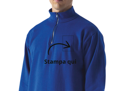 Felpa personalizzata con mezza zip e collo alto | Cod. BS316