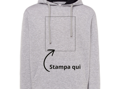 Felpa unisex personalizzata con cappuccio a contrasto | Cod. SWOCECTR