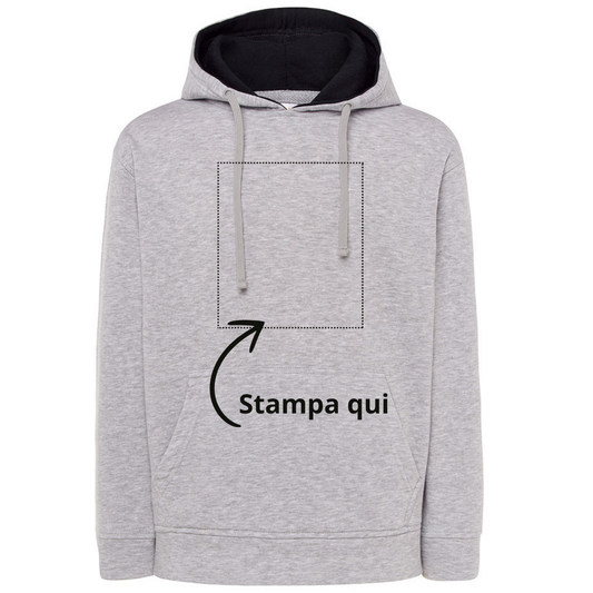 Felpa unisex personalizzata con cappuccio a contrasto | Cod. SWOCECTR