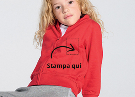 Felpa personalizzata per bambini con zip | Cod. SWRKFUZIP240
