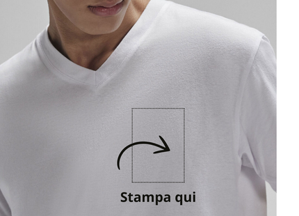T-shirt collo a V in single Jersey pre-ristretto | Cod. BCTU008