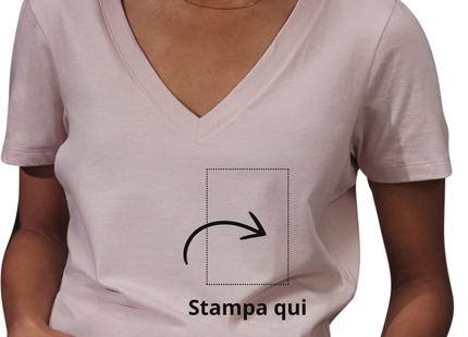 T-shirt femminile collo a V in single Jersey pre-ristretto | Cod. BCTW001
