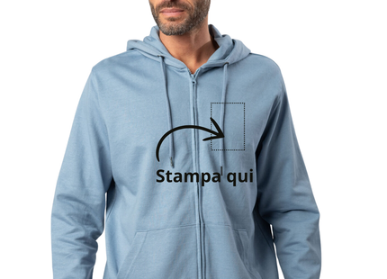 Felpa personalizzata con cappuccio e zip | Cod. BS304
