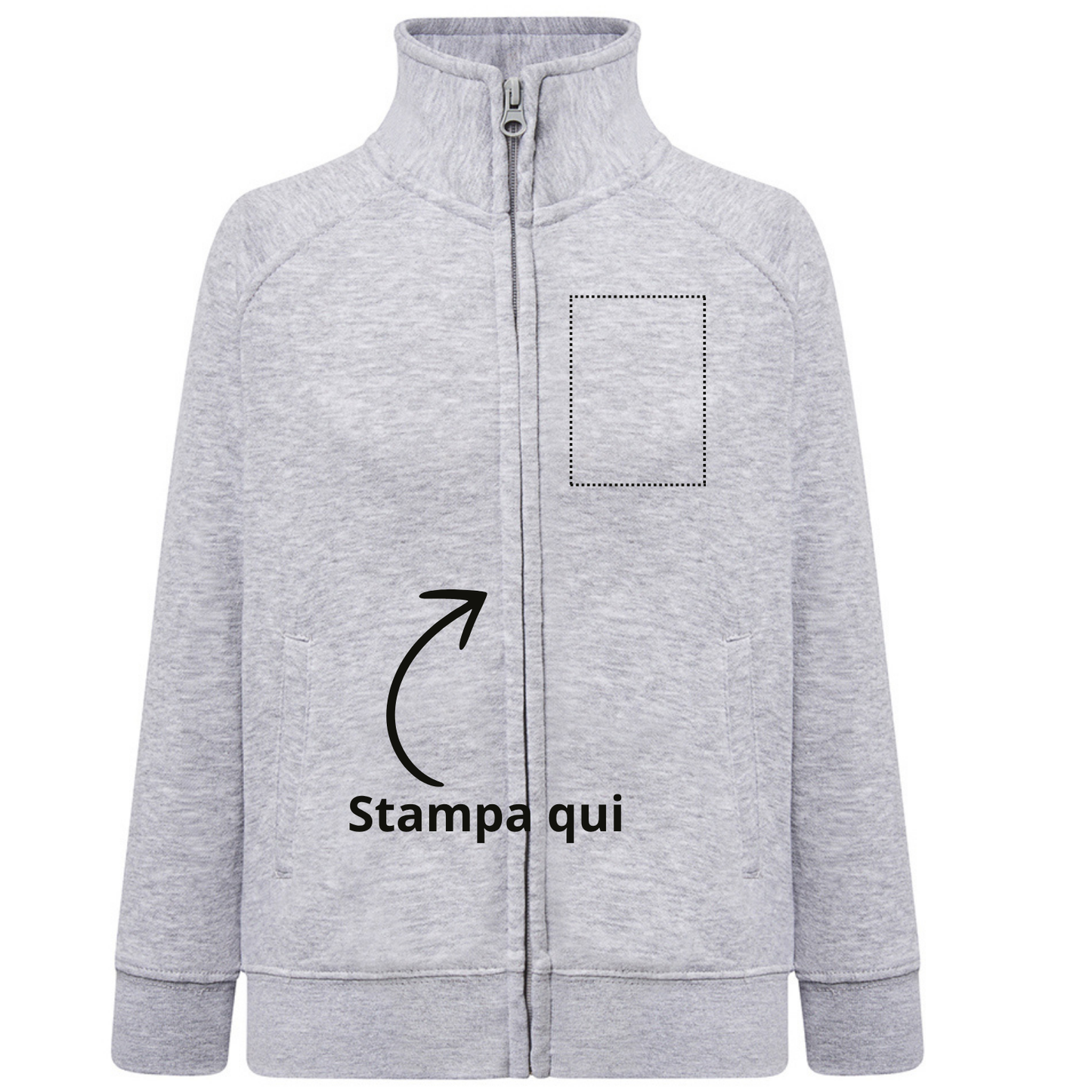 Felpa personalizzata da bambino con Zip | Cod. SWRKFUZIP