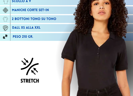Polo personalizzate da donna con scollo a V | Cod. KK732