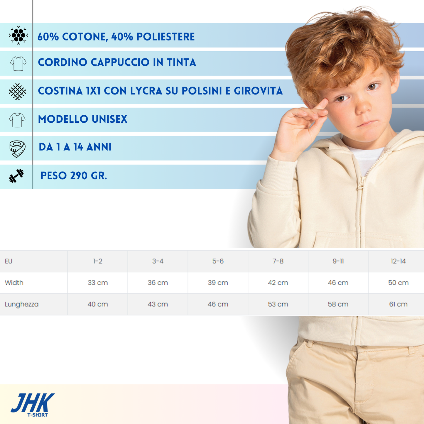 Felpa personalizzata da bambino | Cod. SWRKHOOD