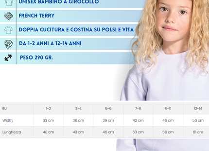 Felpa personalizzata per bambini | Cod. SWRK290
