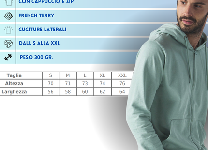 Felpa personalizzata con cappuccio e zip | Cod. BS304