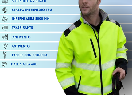 Softshell da lavoro alta visibilità | Cod. RER476X