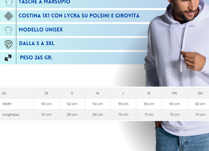 Felpa unisex personalizzata con cappuccio | Cod. SWOCEKNG