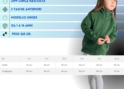 Felpa personalizzata da bambino con Zip | Cod. SWRKFUZIP