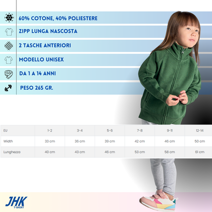 Felpa personalizzata da bambino con Zip | Cod. SWRKFUZIP