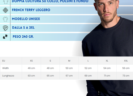 Felpa unisex personalizzata leggera | Cod. SWCR240