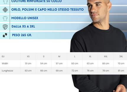 Felpa personalizzata girocollo unisex | Cod. JTSWCR