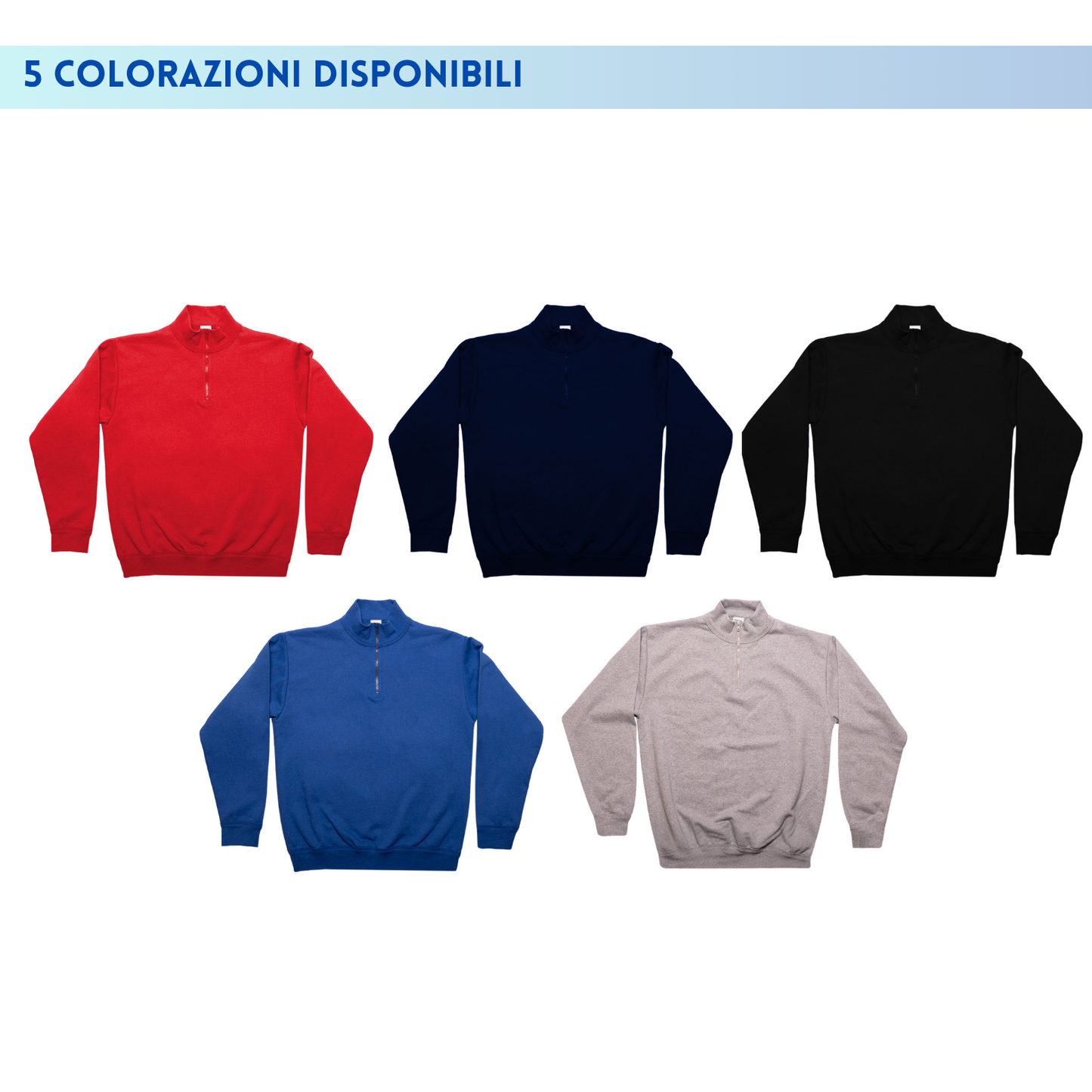 Felpa personalizzata con mezza zip e collo alto | Cod. BS316