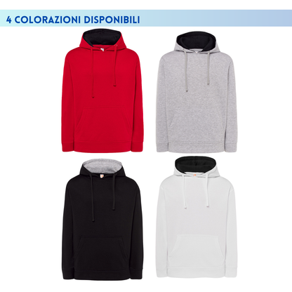 Felpa unisex personalizzata con cappuccio a contrasto | Cod. SWOCECTR