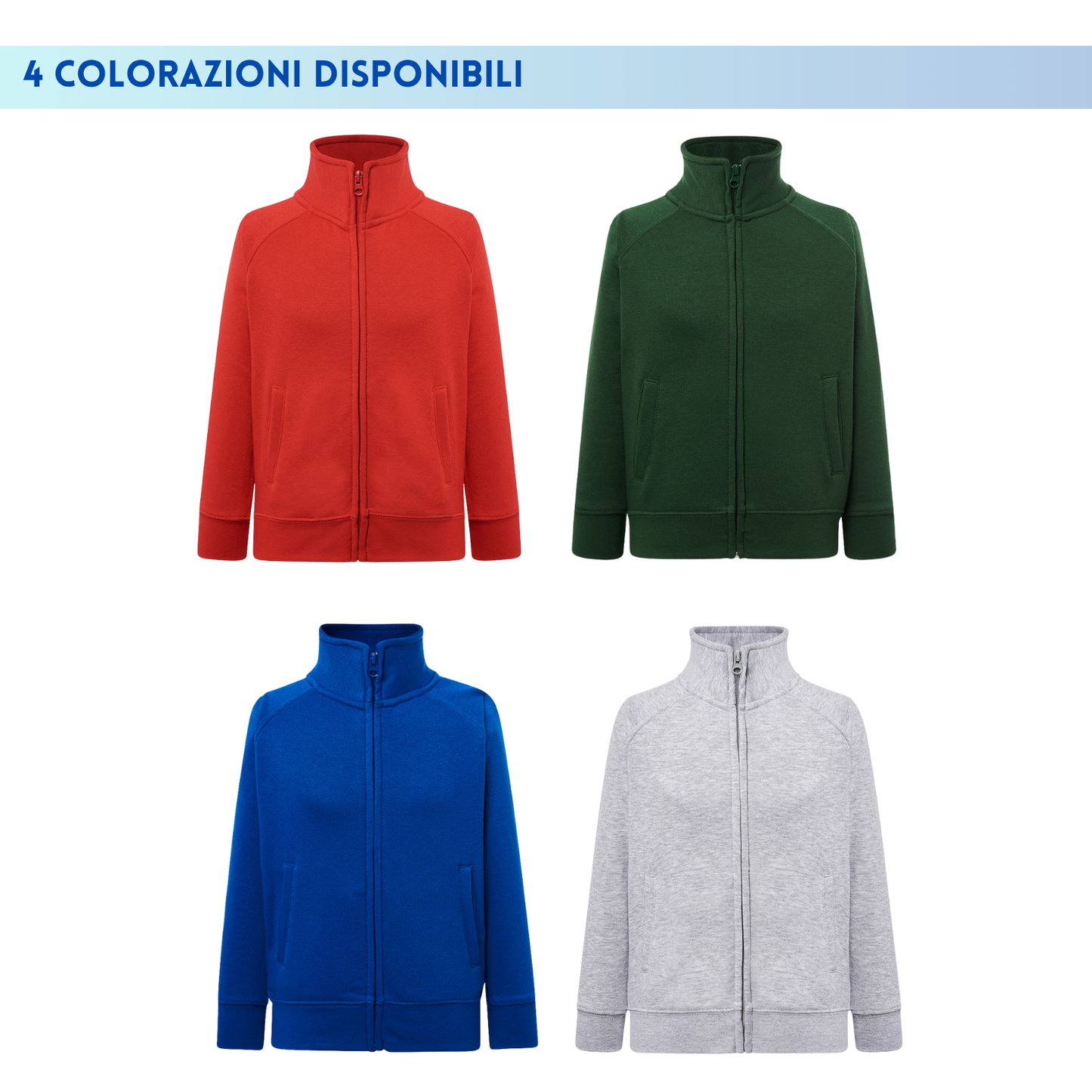 Felpa personalizzata da bambino con Zip | Cod. SWRKFUZIP