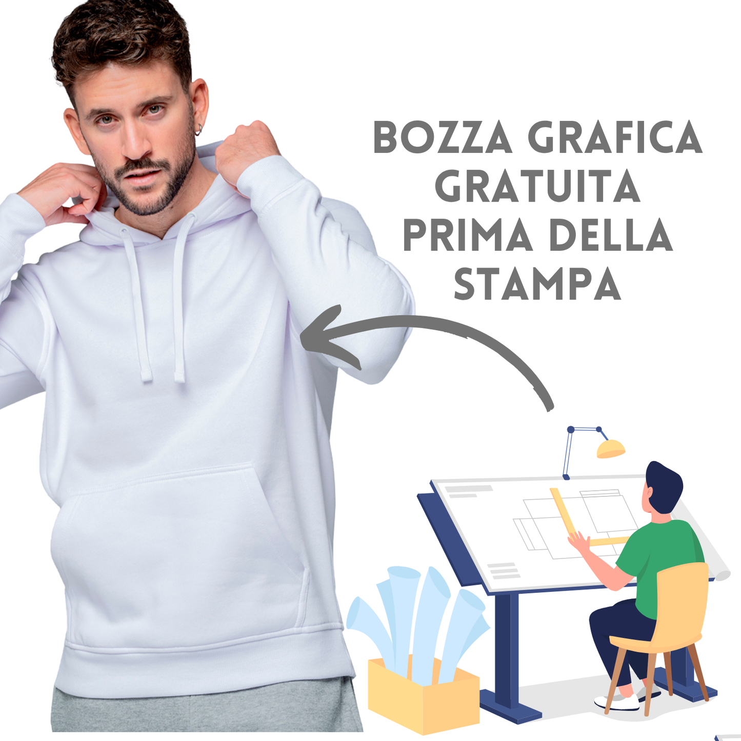 Felpa Unisex leggera con cappuccio | Cod. SWRAFUZIP (Copia)