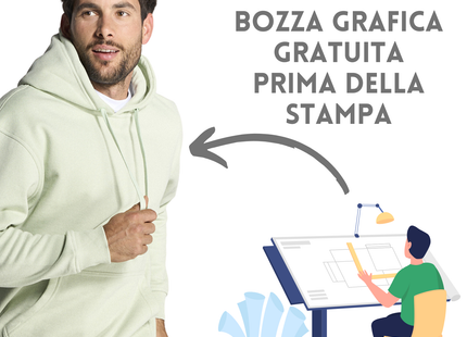 Felpa unisex personalizzata con cappuccio 62 colorazioni | Cod. SWRAKNG