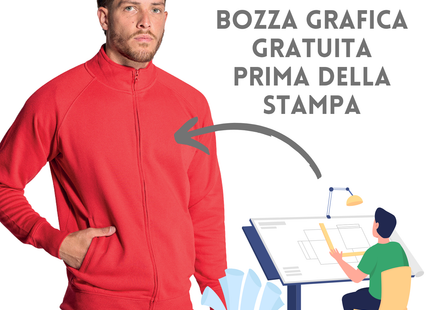 Felpa Unisex a zip intera | Cod. SWRAFUZIP