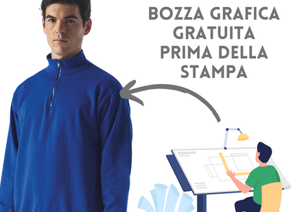 Felpa personalizzata con mezza zip e collo alto | Cod. BS316