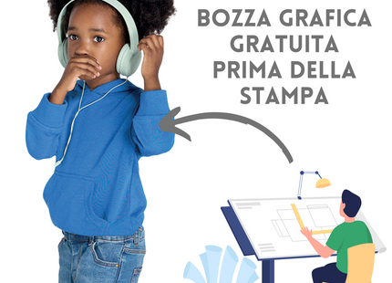 Felpa personalizzata per bambini con cappuccio e tasconi | Cod. SWRKKNG240