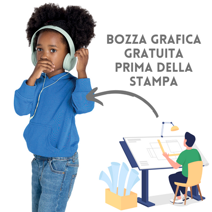 Felpa personalizzata per bambini con cappuccio e tasconi | Cod. SWRKKNG240