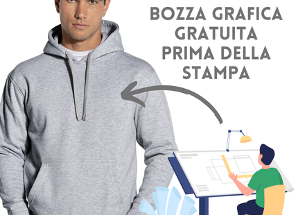 Felpa unisex personalizzata con cappuccio | Cod. JTSWKNG