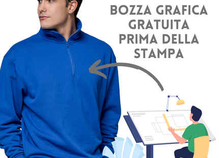 Felpa unisex personalizzata con mezza zip | Cod. SWRAZIP