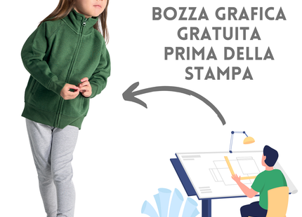 Felpa personalizzata da bambino con Zip | Cod. SWRKFUZIP