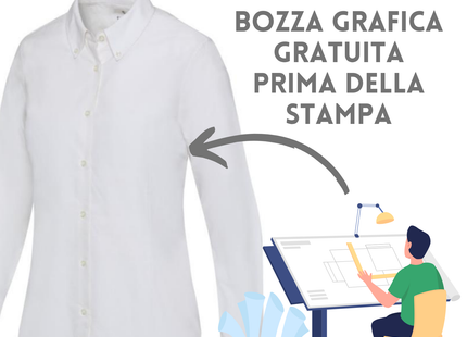 Camicia ricamata classica Oxford da donna | Cod. 39501509