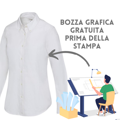Camicia ricamata classica Oxford da donna | Cod. 39501509
