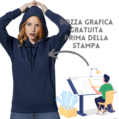Felpa Donna personalizzata con cappuccio | Cod. SWULKNG240