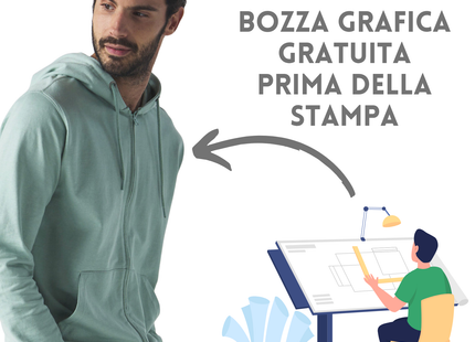Felpa personalizzata con cappuccio e zip | Cod. BS304