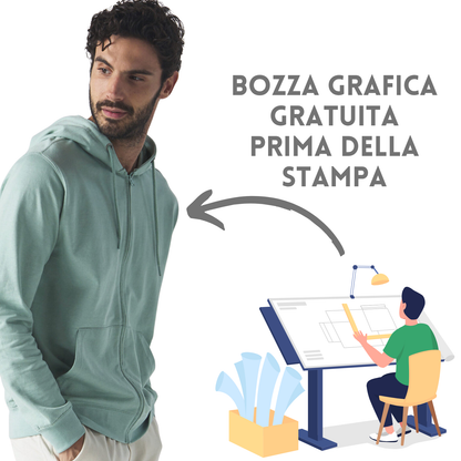 Felpa personalizzata con cappuccio e zip | Cod. BS304