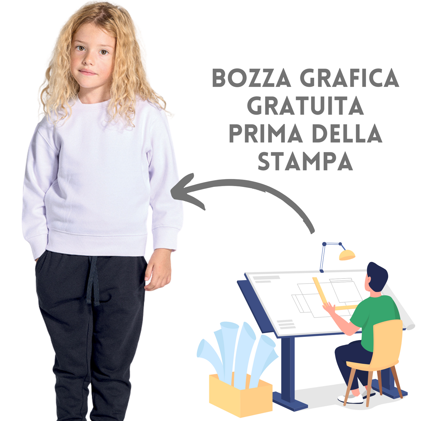 Felpa personalizzata per bambini | Cod. SWRK290