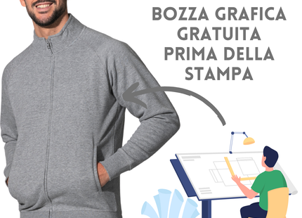 Felpa Unisex leggera a zip intera | Cod. SWFUZIP240
