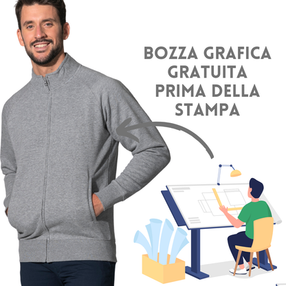 Felpa Unisex leggera a zip intera | Cod. SWFUZIP240