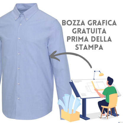 Camicia ricamata classica Oxford da uomo | Cod. 39500500