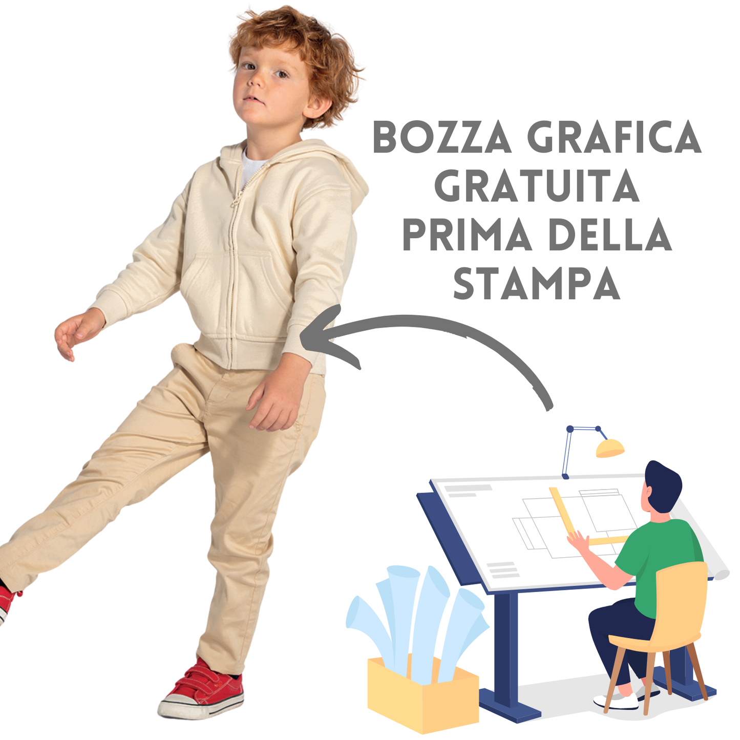 Felpa personalizzata da bambino | Cod. SWRKHOOD