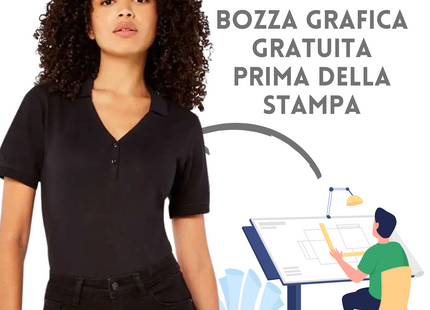 Polo personalizzate da donna con scollo a V | Cod. KK732