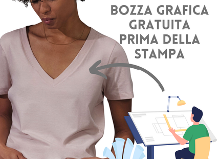 T-shirt femminile collo a V in single Jersey pre-ristretto | Cod. BCTW001