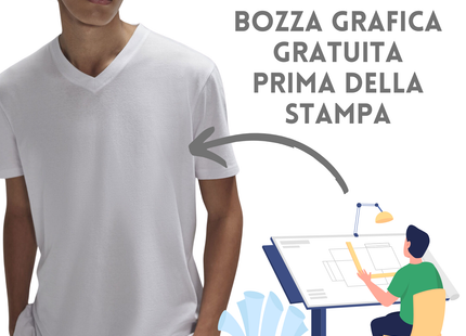 T-shirt collo a V in single Jersey pre-ristretto | Cod. BCTU008