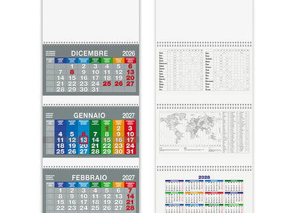 Calendario olandese personalizzato 2027 Trittico Color