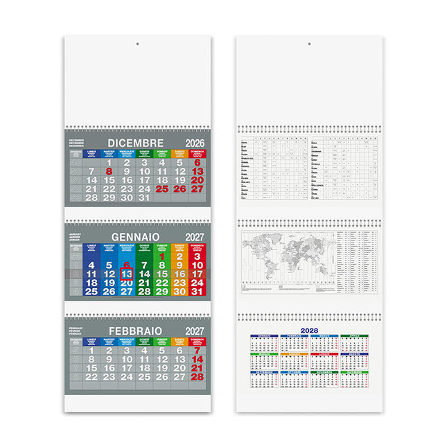 Calendario olandese personalizzato 2027 Trittico Color