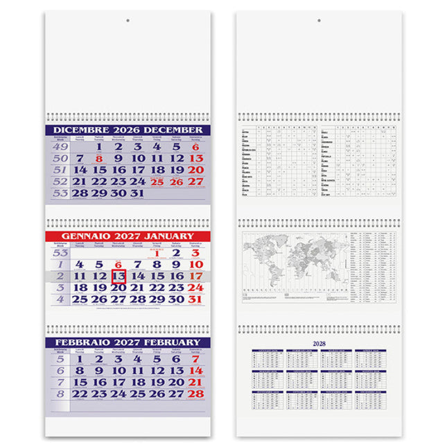 calendario olandese trittico 2027 personalizzato