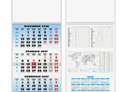 Calendario olandese personalizzato 2027 Trittico Spiral