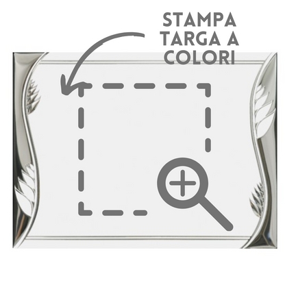 Set targa in metallo con supporto in legno 30,5x22,9 cm | Cod. 19.911
