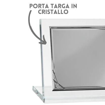 Set targa in metallo con supporto in cristallo 24x19 cm | Cod. 20.481