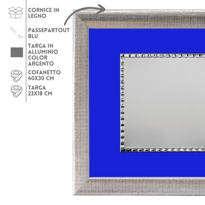 Set targa con cornice 40x30 cm e passepartout | Cod. 21.121